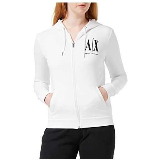 Armani Exchange felpa con cappuccio da donna con zip, nero, m