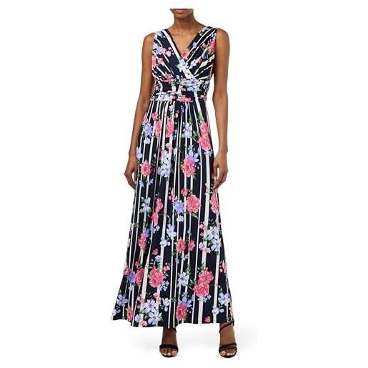 Gina Bacconi jersey maxi dress vestito da cocktail, navy/pink, 44 donna