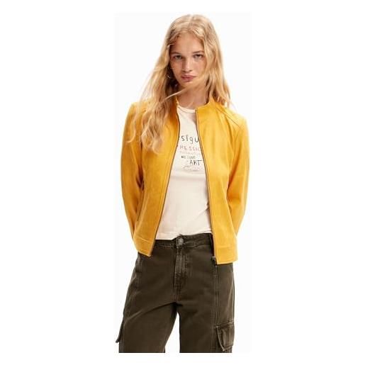 Desigual giacca da donna toronto in pu, giallo. , xs