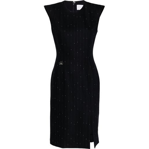 Genny abito midi gessato - blu