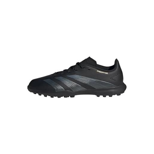 adidas predator league j football boots turf, scarpe da calcio, core black/carbon/gold metallic, 31 eu