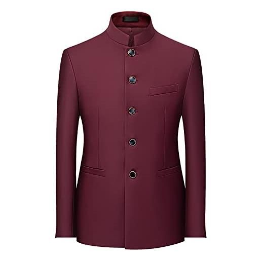 Generico blazer da uomo con spacco posteriore a un bottone tinta unita jacket da abito d'affari business vestiti uomo abbigliamento uomo invernale ideato per la primavera/estate