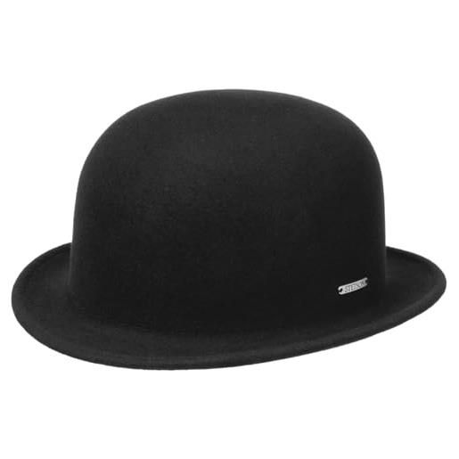 Stetson bombetta in lana classic uni donna/uomo - cappello di feltro inverno estate/inverno - m (56-57 cm) nero