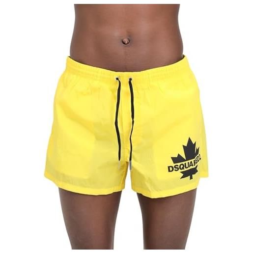 DSQUARED2 shorts mare gialli da uomo con stampa logo 48