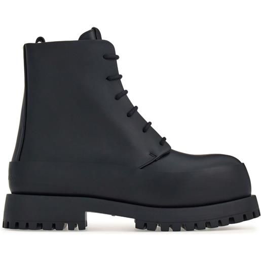 Ferragamo anfibi in pelle - nero