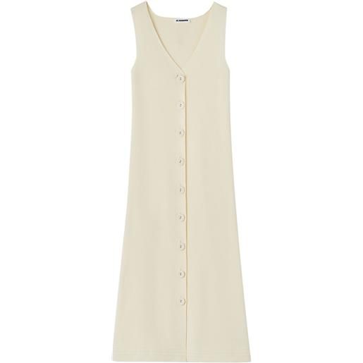 Jil Sander abito midi con scollo a v - bianco