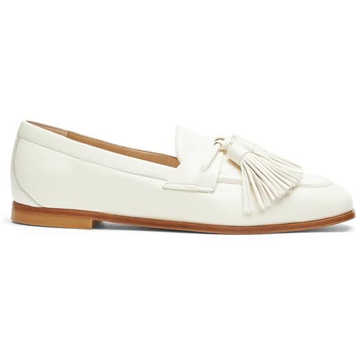 Stuart Weitzman lindi tassel loafer cream