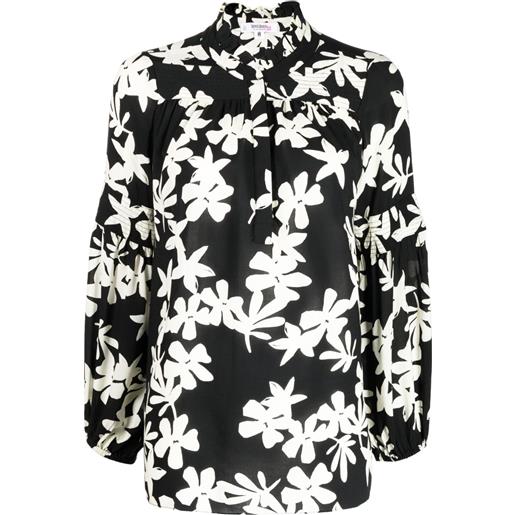 lemlem blusa a fiori con ruches - nero