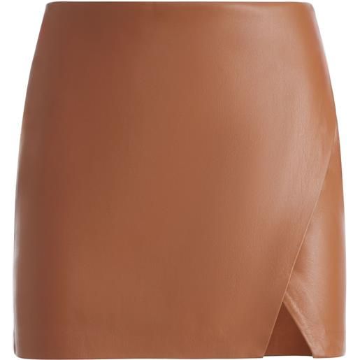 alice + olivia minigonna siobhan a portafoglio - marrone