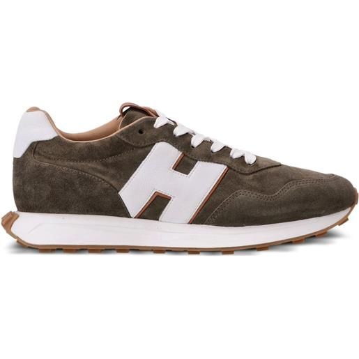 Hogan sneakers h601 con applicazione h - verde