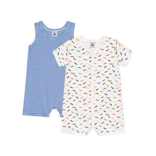 Petit Bateau a09qk tuta corta notte, variant 1, 3 mesi (pacco da 2) unisex-bimbi