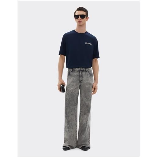 Ferrari t-shirt in cotone con logo Ferrari - male t-shirt navy 3xl