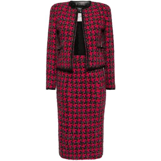 CHANEL Pre-Owned - tailleur con gonna 1994 - donna - lana/cotone/poliammide/viscosa/mohair - 36 - viola