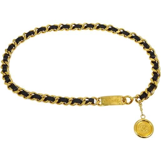 CHANEL Pre-Owned - cintura a catena medallion anni '90-2000 - donna - pelle/placcatura in oro - taglia unica