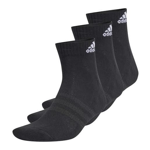 adidas cushioned sportswear 3 pairs calzini, black/white, xs