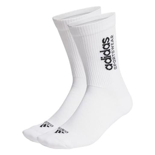 adidas confezione da 2 paia di calzini unisex con grafica monocromatica, taglia xl, bianco/nero, xl