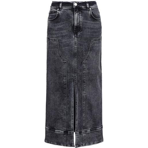 PINKO gonna gregoriana midi denim - nero