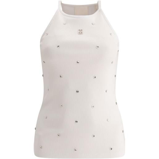 Givenchy top corto con strass - bianco