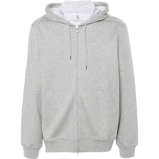 Brunello Cucinelli felpa con cappuccio e zip - grigio