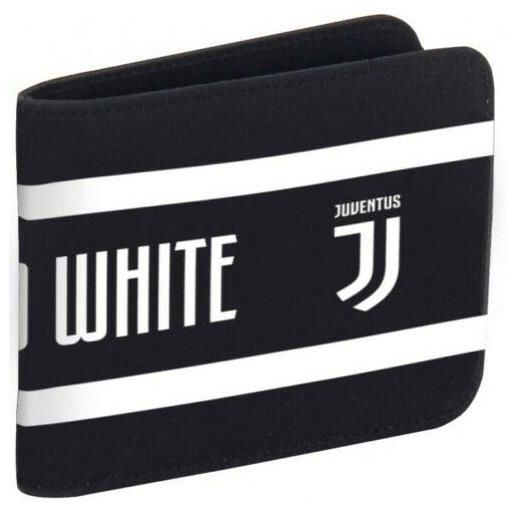 JUVENTUS portafoglio nero 12,5x9,5, 3 compartimenti, tinta unita, logo, unisex bambini