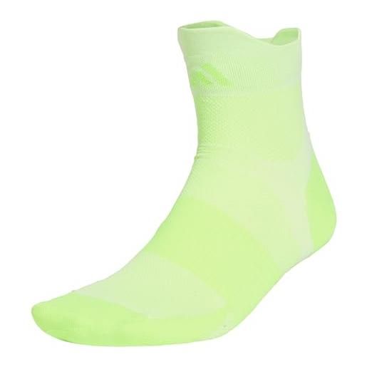 adidas runningxadizero sock 1 pair pack, calze unisex - adulto, white/lucid lemon