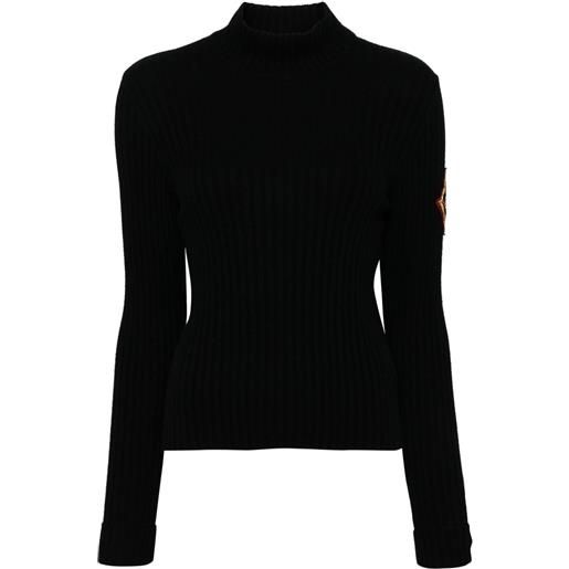 CHANEL Pre-Owned - maglione a coste anni '90-2000 - donna - lana - 40 - nero