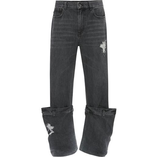 JW Anderson jeans bucket con effetto vissuto - grigio