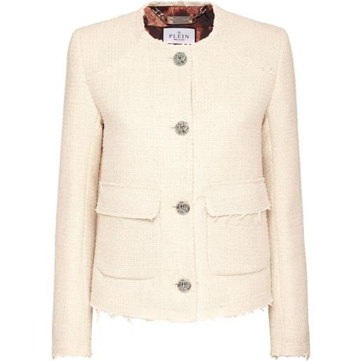 Philipp Plein giacca in tweed - toni neutri