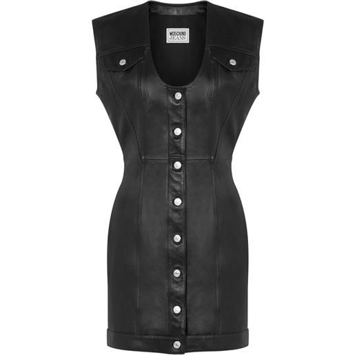 MOSCHINO JEANS abito corto in pelle - nero