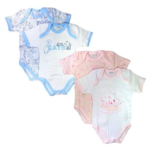 Ellepi 3 body in caldo cotone a maniche corte 3 pezzi (bianco, 4 anni)