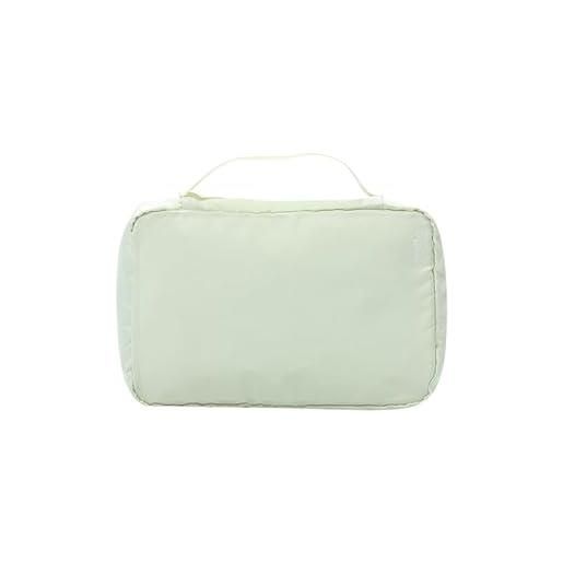 Totto - beauty case da viaggio da appendere, organizer per trucchi, beauty case da viaggio, organizer in rete elastica per barattoli, tasca in rete con cerniera, facile da pulire, verde