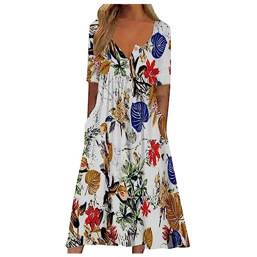 Cocila abiti donna corti invernali vestito midi maniche lunghe abito bianco estivo lungo abiti belle epoque donna vestito elastico donna abiti donna cerimonia lunghi (red, xxl)
