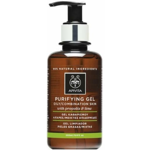 Apivita gel detergente per la cura del viso pelle mista e grassa 0,2 l