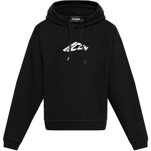 DSQUARED2 felpa icon con cappuccio - nero