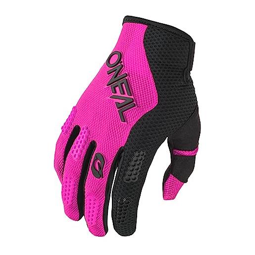 O'NEAL | guanti ciclismo e motocross | mx mtb fr downhill | vestibilità per il massimo comfort, materiale traspirante | guanto elements racewear v. 24 donna | adulto | nero rosa | taglia xxl