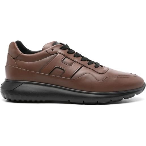 Hogan slippers con applicazione - marrone