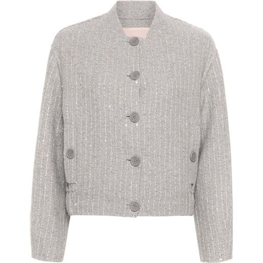 TWINSET bomber con paillettes - toni neutri