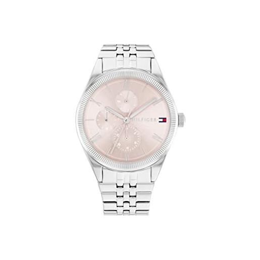 Tommy Hilfiger orologio analogico multifunzione al quarzo da donna con cinturino in acciaio inossidabile argentato - 1782590