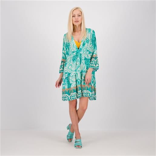 Carlotta Neri blusa in lino con scollo a v e motivo nodo