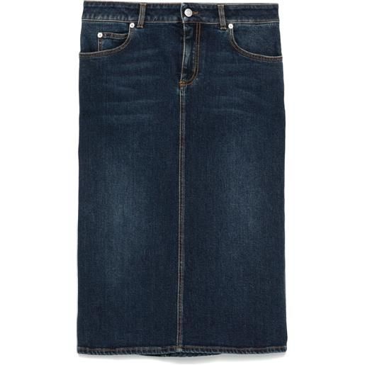 Alexander McQueen gonna a matita denim - blu