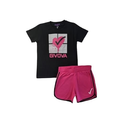 GIVOVA completo sportivo estivo ragazza nero 8 anni