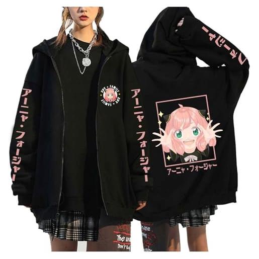 zhedu anime spy x family felpe con cerniera hip hop streetwear felpe calde y2k cappotti punk moda tasche a maniche lunghe top (color 05, l)