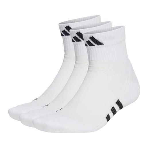 adidas unisex - adulto performance cushioned mid-cut 3 pairs calze, white/white/white, 28-30 eu