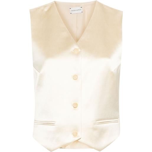 Magda Butrym gilet in seta - toni neutri