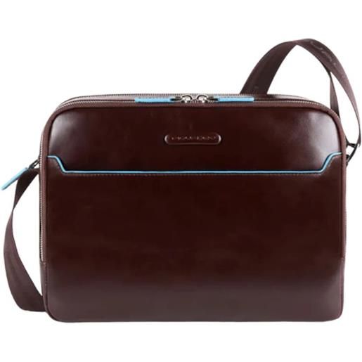 Piquadro tracolla crossover a due scomparti blue square