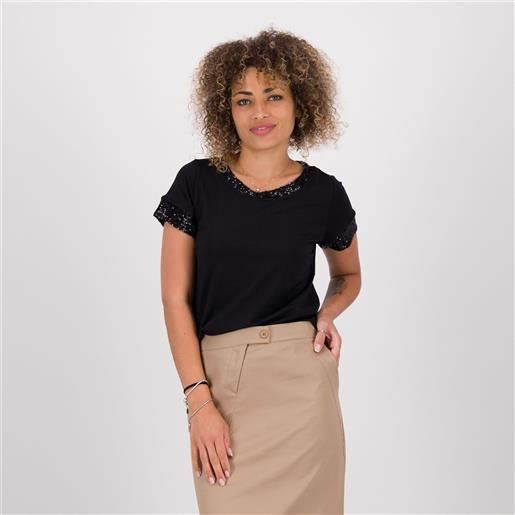 Caterina Lancini t-shirt in jersey di cotone con paillettes