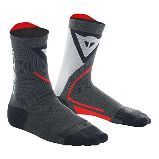 DAINESE thermo mid socks, calze medie termiche moto, per uomo e donna, nero/rosso, 4547