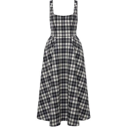 ALESSANDRA RICH vestito midi in tartan di lana
