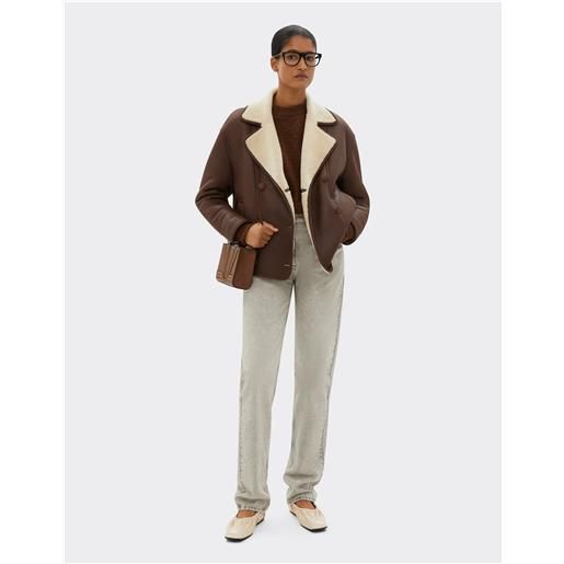 Ferrari caban in shearling - female giacche tobacco 40