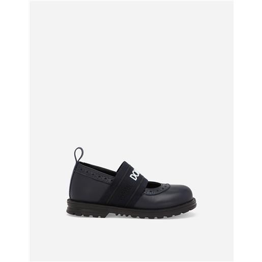 Dolce & Gabbana ballerina in pelle di vitello nappato con elastico logato